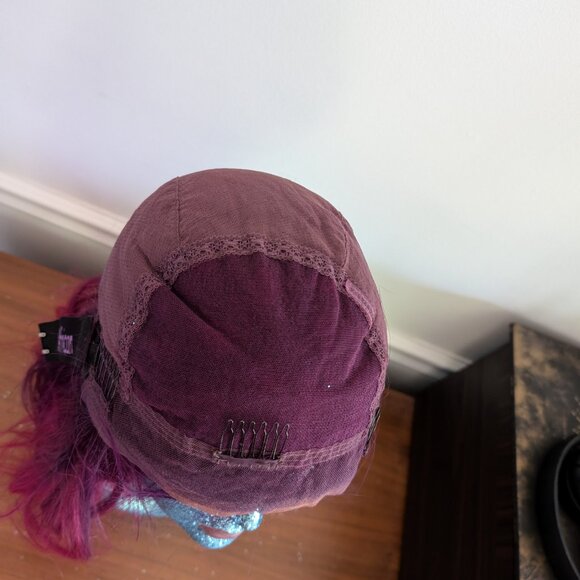 Purple Magenta Ombre FULL LACE Wig Human Hair High Quality 14" - Picture 5 of 7